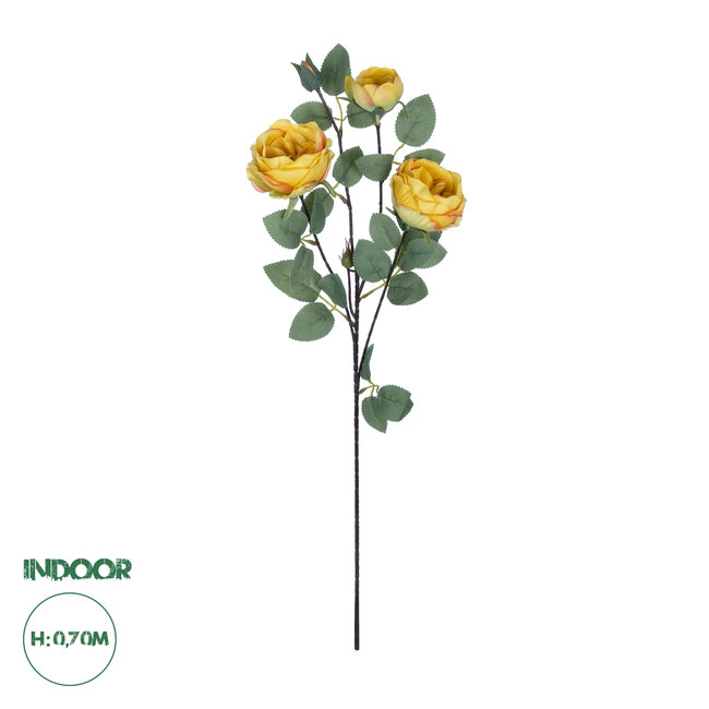 Artificial Garden YELLOW CLIMBING ROSE BRANCH 21186 Τεχνητό Διακοσμητικό Κλαδί Τριαντάφυλλο Κίτρινο Y70cm