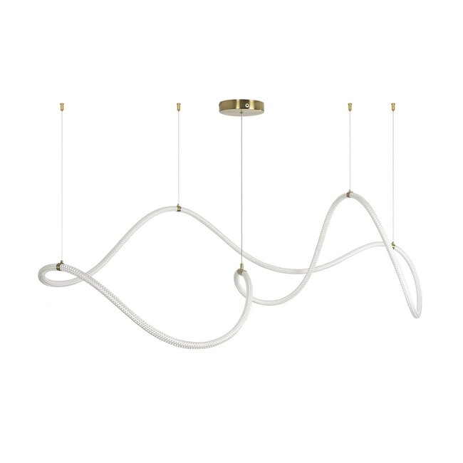 kelvo® GLOW KLV-101-0157 Κρεμαστό Φωτιστικό Οροφής LED 65W 6500lm 360° AC 220-240V IP20 Ρυθμιζόμενο Λευκό CCT με Χειριστήριο από 2700K έως 6000K Dimmable - Lumileds SMD Chip - Χρυσό Πλατίνα - Μ150 x Π70 x Υ90cm - 3 Χρόνια Εγγύηση - 4