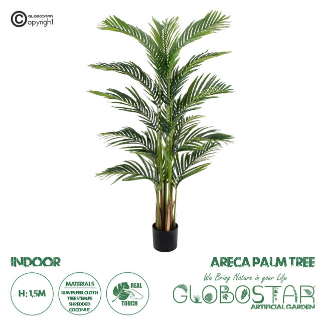 Artificial Garden ARECA PALM TREE 20419 Τεχνητό Διακοσμητικό Φυτό Φοινικόδεντρο Αρέκα Υ150cm