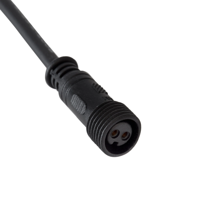 WWCONNECTOR 90716 2 Pin Σύνδεσμος Τροφοδοσίας για Wall Washers & Προβολείς με Είσοδο 2 x 0.5mm2 & Έξοδο 1 x Θηλυκό Βύσμα Αδιάβροχο IP65 - Μαύρο - Μ21 x Π1.5 x Υ1.5cm