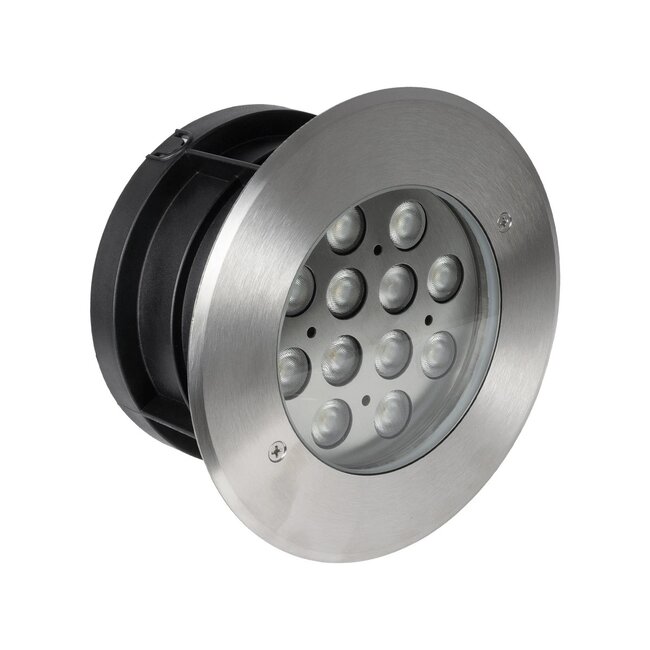 UNDERWATERTUNI 999-0270 Υποβρύχιο Χωνευτό Σποτ για Σιντριβάνια/Πισίνες LED 12W 1080lm 30° DC 24V Αδιάβροχο IP68 Θερμό Λευκό 2700K Dimmable - Bridgelux SMD Chip - Ανοξείδωτο Ατσάλι SS304 - Μ18 x Π18 x Υ9.3cm / Q15cm - 3 Χρόνια Εγγύηση - 2