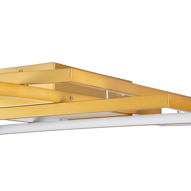 kelvo® QUADRA KLV-101-0298 Φωτιστικό Οροφής LED 120W 12000lm 120° AC 220-240V IP20 Ρυθμιζόμενο Λευκό CCT με Χειριστήριο από 2700K έως 6000K Dimmable - Lumileds SMD Chip - Σαμπανιζέ Χρυσό Ματ - Μ105 x Π60 x Υ9cm - 3 Χρόνια Εγγύηση - 8