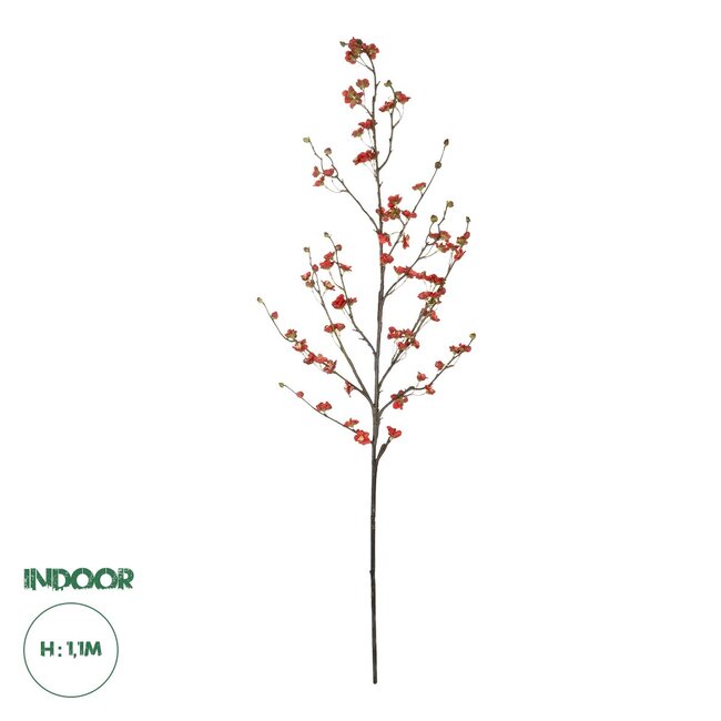 Artificial Garden RED CHERRY BLOSSOM BRANCH 21455 Τεχνητό Διακοσμητικό Κλαδί Κόκκινης Κερασίας Y110cm
