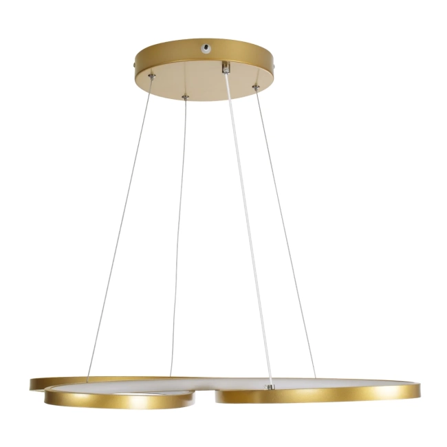 BUTTERFLY 61393 Μοντέρνο Κρεμαστό Φωτιστικό Οροφής LED 75W 7500lm 300° AC 220-240V IP20 Ρυθμιζόμενο Λευκό CCT με Χειριστήριο από 2700K έως 6000K Dimmable - Lumileds SMD Chip - Χρυσό Βούρτσας - Μ70 x Π55 x Υ4cm - 3 Χρόνια Εγγύηση - 5