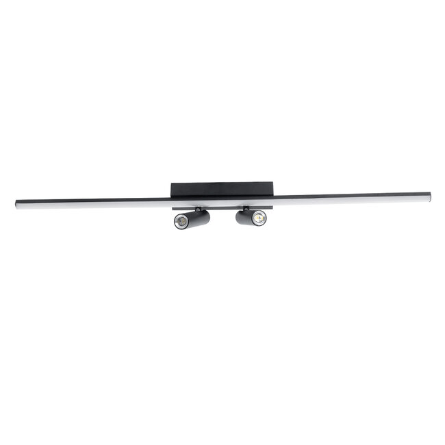 BARETTI 61226 Φωτιστικό Οροφής Linear Design LED CCT με Κινούμενα Σποτ LED Downlight 24W 2688lm 160° & 45° AC 220-240V IP20  - Εναλλαγή Φωτισμού μέσω Διακόπτη On/Off All In One Ψυχρό 6000k+Φυσικό 4500k+Θερμό 2700k Dimmable - Μ80 x Π5.5 x Υ5 cm - Μαύρο - 3 Χρόνια Εγγύηση