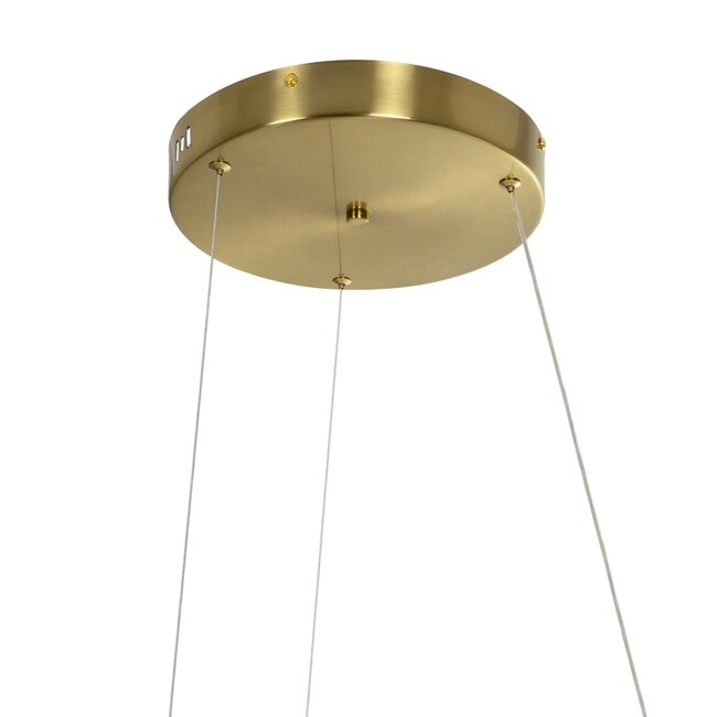 DEXTER 60920 Μοντέρνο Κρεμαστό Φωτιστικό Οροφής LED 120W 13440lm 300° AC 220-240V IP20 Ρυθμιζόμενο Λευκό CCT με Χειριστήριο από 2700K έως 6000K Dimmable - Lumileds SMD Chip - Χρυσό Βούρτσας - Μ103 x Π103 x Υ30cm - 3 Χρόνια Εγγύηση - 8