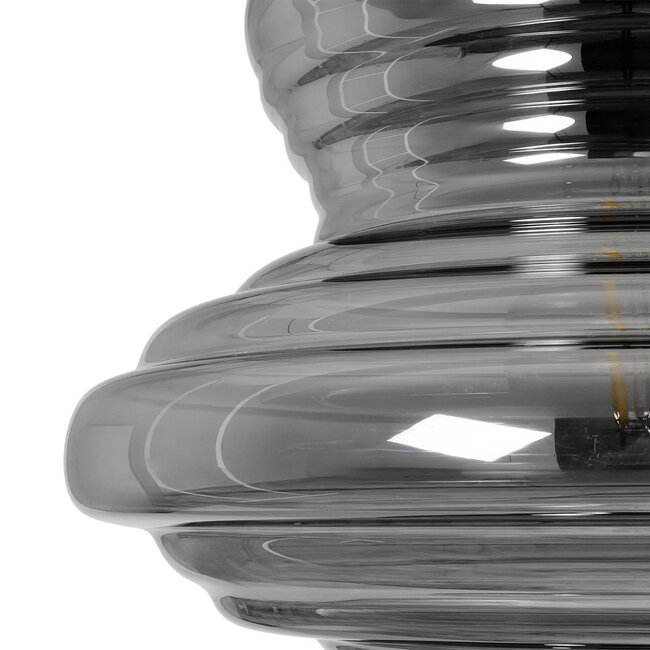 CORTE 206-0028 Μοντέρνο Κρεμαστό Φωτιστικό Οροφής με Ντουί 1 x E27 AC 220-240V IP20 - Μαύρο Φιμέ - Μ25 x Π25 x Υ30cm - 9