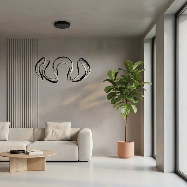 kelvo® TARANTULA KLV-101-0269 Κρεμαστό Φωτιστικό Οροφής LED 120W 12000lm 360° AC 220-240V IP20 Ρυθμιζόμενο Λευκό CCT με Χειριστήριο από 2700K έως 6000K Dimmable - Lumileds SMD Chip - Μαύρο Ματ - Μ78 x Π78 x Υ31.5cm - 3 Χρόνια Εγγύηση - 2