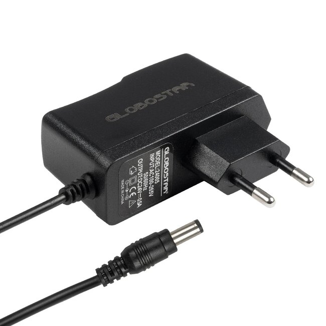 VOLTIX GLB-107-0005 Τροφοδοτικό/Μετασχηματιστής Class II SELV 12W 0.5A AC 220-240V σε DC 24V IP20 - Μαύρο Ματ - Μ7.3 x Π4 x Υ2.8cm - 3 Χρόνια Εγγύηση - 3
