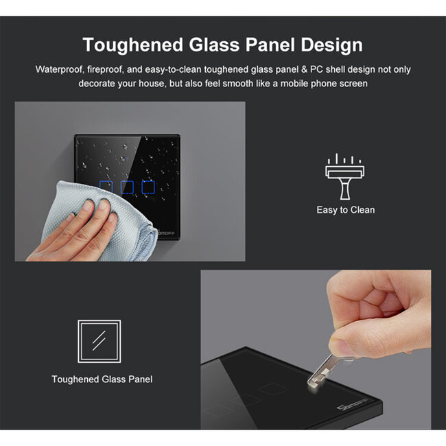80020 SONOFF T3EU3C-TX-EU-R2 - Wi-Fi Smart Wall Touch Button Switch 3 Way TX GR Series - 13