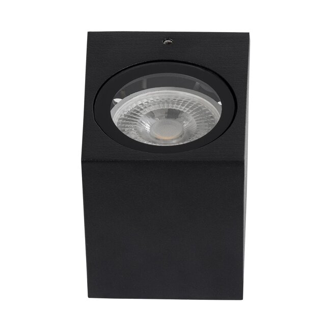 kelvo® BURANO KLV-101-0018 Φωτιστικό Τοίχου / Απλίκα για Λάμπα MR16 με Ντουί GU10 AC 220-240V Αδιάβροχο IP65 - Μαύρο Ματ - Μ8 x Π8 x Υ7cm - 6