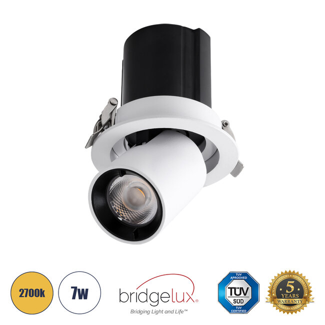 VIRGO-S 60303 Χωνευτό LED Spot Downlight TrimLess Φ9cm 7W 875lm 36° AC 220-240V IP20 Φ9cm x Υ9cm - Στρόγγυλο - Λευκό με Μαύρο Κάτοπτρο - Θερμό Λευκό 2700K - Bridgelux COB - 5 Years Warranty VIRGO-S 60303 Χωνευτό LED Spot Downlight TrimLess Φ9cm 7W 875lm 36° AC 220-240V IP20 Φ9cm x Υ9cm - Στρόγγυλο - Λευκό με Μαύρο Κάτοπτρο - Θερμό Λευκό 2700K - Bridgelux COB - 5 Years Warranty