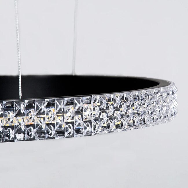 kelvo® DIAMOND KLV-101-0245 Κρεμαστό Φωτιστικό Οροφής LED 150W 15000lm 180° AC 220-240V IP20 Ρυθμιζόμενο Λευκό CCT με Χειριστήριο από 2700K έως 6000K Dimmable - Lumileds SMD Chip - Μαύρο Ματ - Μ170 x Π170 x Υ60cm - 3 Χρόνια Εγγύηση - 5