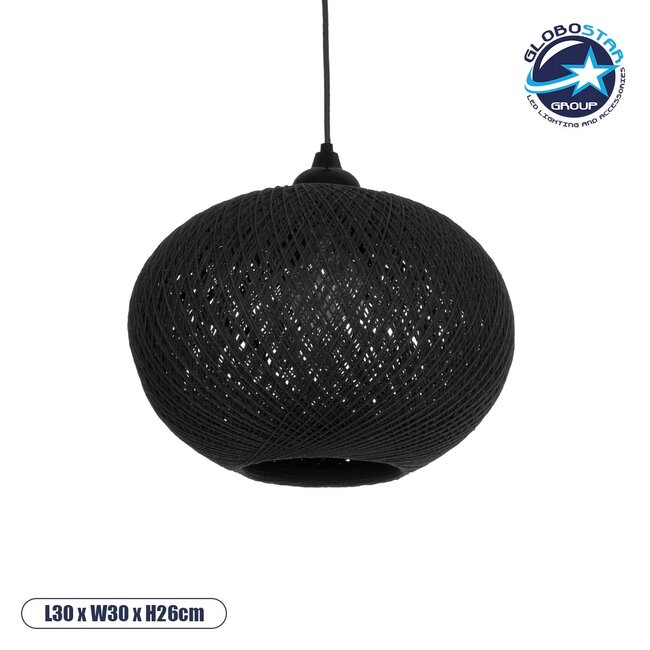 SOLEI 205-0005 Boho Κρεμαστό Φωτιστικό Οροφής με Ντουί 1 x E27 AC 220-240V IP20 - Μαύρο - M30 x Π30 x Υ35cm SOLEI 205-0005 Boho Κρεμαστό Φωτιστικό Οροφής με Ντουί 1 x E27 AC 220-240V IP20 - Μαύρο - M30 x Π30 x Υ35cm