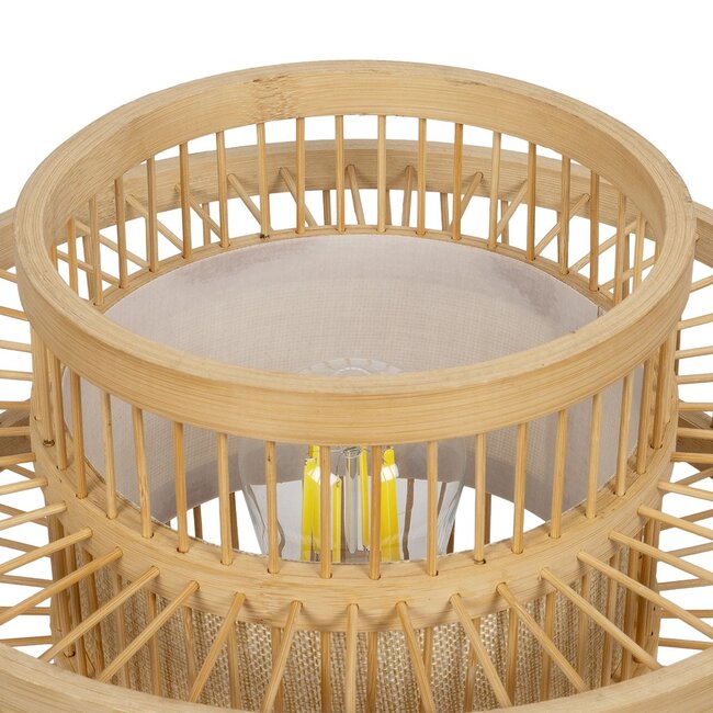 TULUM 01991 Boho Επιτραπέζιο Φωτιστικό Πορτατίφ με Ντουί 1 x E27 AC 220-240V IP20 - Μπεζ - Μ30 x Π30 x Υ41cm - 8