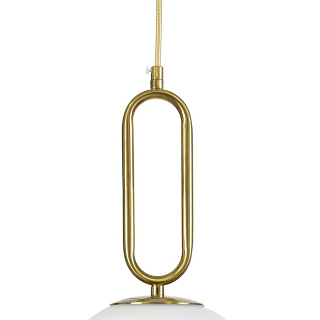 kelvo® BELLISSIMO KLV-101-0376 Κρεμαστό Φωτιστικό Οροφής για Λάμπα με Ντουί E27 AC 220-240V IP20 - Χρυσό Βούρτσας Πλατίνα & Λευκό - Μ20 x Π20 x Υ42cm - 7