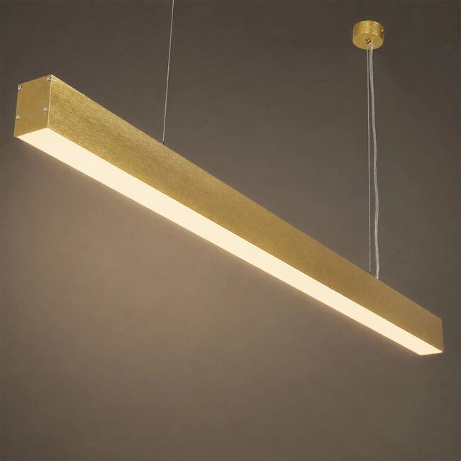 kelvo® ORION KLV-101-0364 Γραμμικό Κρεμαστό Φωτιστικό Οροφής LED 72W 7200lm 120° AC 220-240V IP20 Ρυθμιζόμενο Λευκό CCT με Χειριστήριο από 2700K έως 6000K Dimmable - Lumileds SMD Chip - Χρυσό Πλατίνα - Μ120 x Π5 x Υ7cm - 3 Χρόνια Εγγύηση - 6
