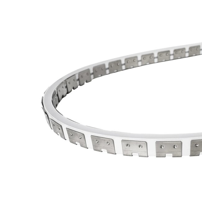 kelvo® NEONPRO KLV-101-0069 Εύκαμπτη Βάση Στήριξης για Neon Flex LED Αδιάβροχο IP65 - Νίκελ Χρώμιο - Μ1000 x Π0.7 x Υ1.2cm - Ρολό 10 Μέτρων - 7