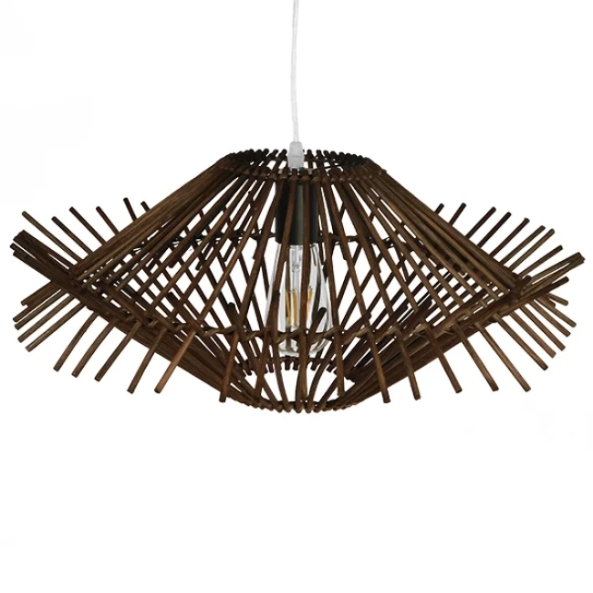 SASSO 01602 Boho Κρεμαστό Φωτιστικό Οροφής με Ντουί 1 x E27 AC 220-240V IP20 - Καφέ - Μ50 x Π50 x Y23cm - 4
