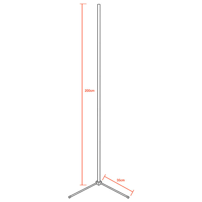 Μοντέρνο Minimal Επιδαπέδιο Μαύρο Φωτιστικό 200cm LED 32 Watt με Ασύρματο Χειριστήριο Αφής 2.4G RF & Dimmer CCT - Ψυχρό - Ημέρας - Θερμό  ALIEN Design GLOBO-200-10