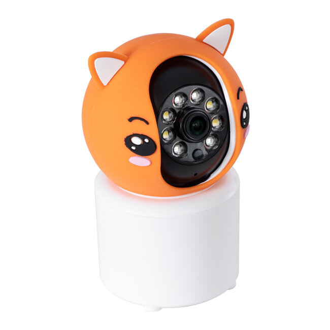 86081 Επιτραπέζια Κάμερα WiFi HD 1080P 350° Διπλή Κατέυθυνση Ομιλίας & Ανιχνευτή Κίνησης - Απομακρυσμένος Έλεγχος Body Auto Tracking IP20 - Πορτοκαλί Λευκό - Φ8 x Υ13cm