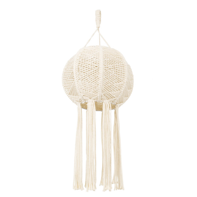 36214 EGYPT Boho Καπέλο Φωτιστικού- Μακραμέ Πλεκτό Χειροποίητο Μπεζ Σχοινί Μ30 x Π30  x Υ75cm