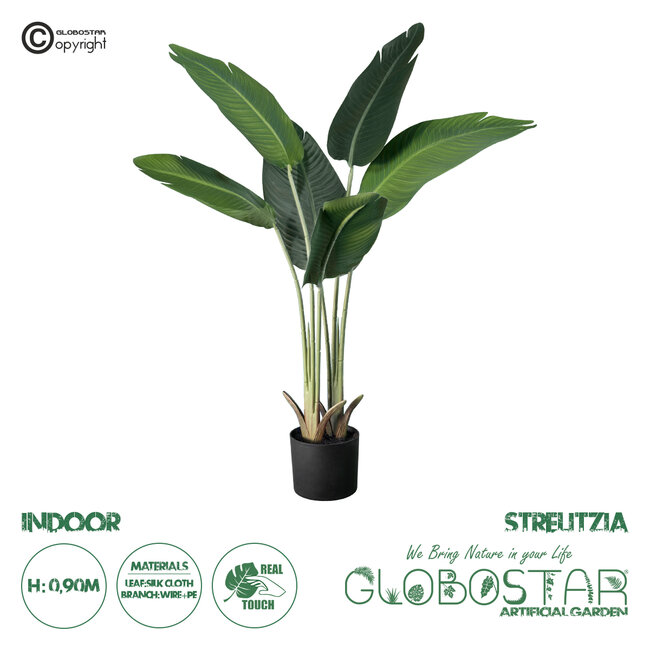 Artificial Garden STRELITZIA 20024 Τεχνητό Διακοσμητικό Φυτό  Στρελίτσια - Πουλί του Παραδείσου Υ90cm