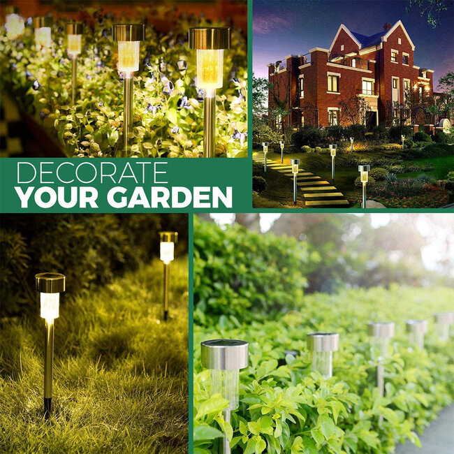 71521-10 ΣΕΤ 10 Τεμαχίων Αυτόνομα Ηλιακά Φωτιστικά LED SMD 1W 40lm με Ενσωματωμένη Μπαταρία 600mAh - Φωτοβολταϊκό Πάνελ με Αισθητήρα Ημέρας-Νύχτας Αδιάβροχο IP65 Φανάρι Κήπου Στρογγυλό Θερμό Λευκό 2700K - 5