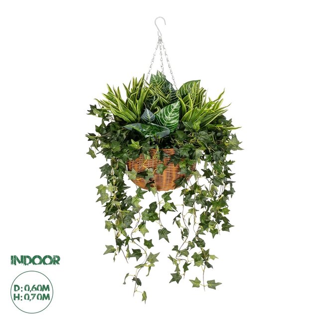 Artificial Garden VARIOUS HANGING PLANT 20623 Τεχνητό Κρεμαστό Διακοσμητικό Φυτό Φτέρης Π60 x Μ60 x Y70cm