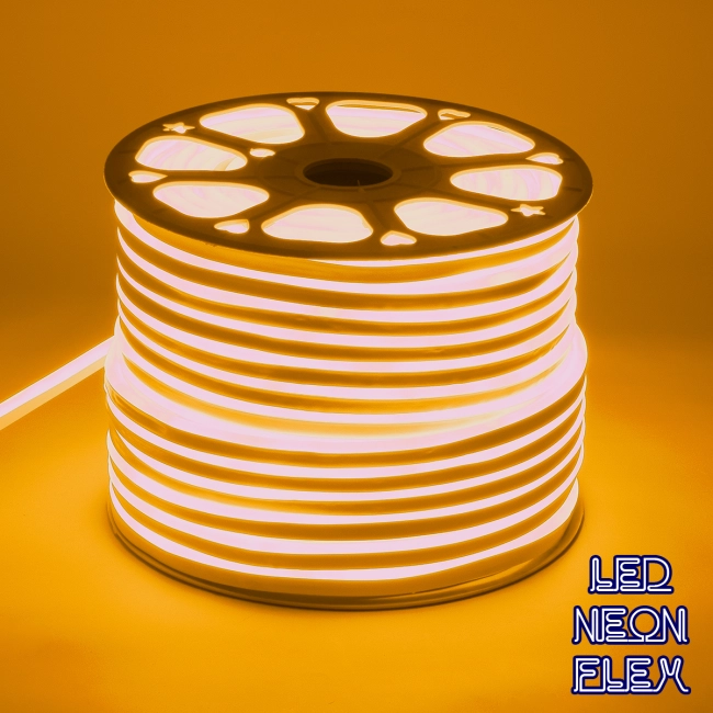 70576 OVALE 120° Degree Neon Flex Epistar LED SMD 2835 1m 12W/m 120LED/m 1212lm/m 120° DC 230V Αδιάβροχη IP68 Gold - Ultra Θερμό 2200K Dimmable - 2