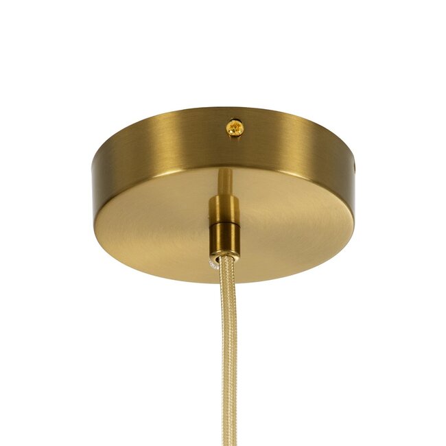 kelvo® BELLISSIMO KLV-101-0376 Κρεμαστό Φωτιστικό Οροφής για Λάμπα με Ντουί E27 AC 220-240V IP20 - Χρυσό Βούρτσας Πλατίνα & Λευκό - Μ20 x Π20 x Υ42cm - 8