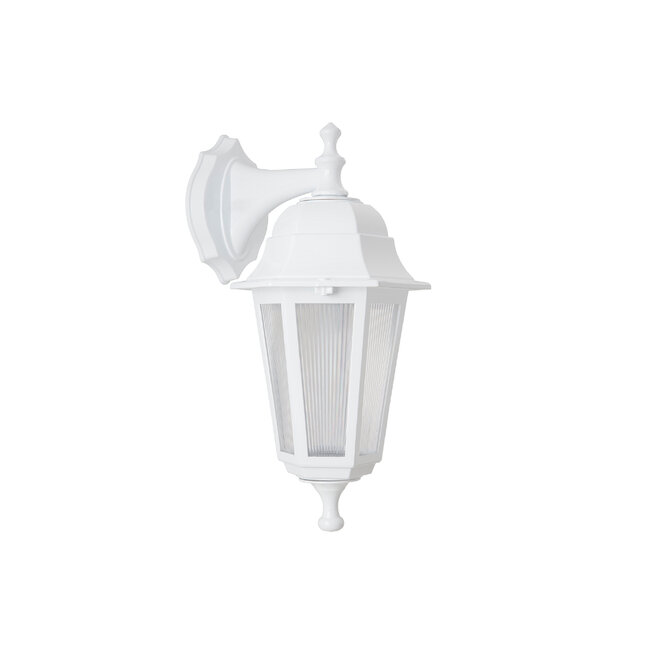VITRO 203-0201 Vintage Επιτοίχιο Φωτιστικό Φαναράκι Μονόφωτο 1 x E27 IP44 Λευκό Πλαστικό Σώμα - Μ19 x Π16 x Υ39cm