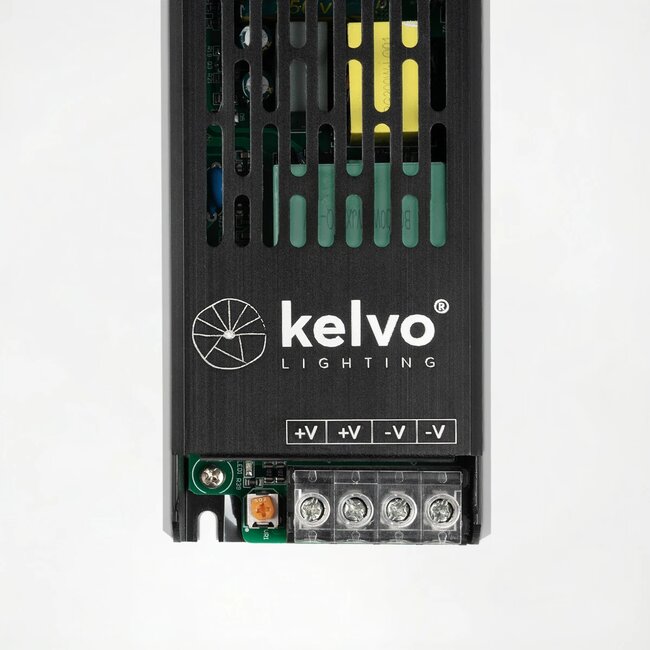 kelvo® ILUMA KLV-107-0015 Slim Τροφοδοτικό/Μετασχηματιστής Class I PELV 200W 8.3A AC 220-240V σε DC 24V IP20 - Γκρι Ανθρακί Ματ - Μ18.5 x Π5.9 x Υ2.8cm - 5 Χρόνια Εγγύηση - 4