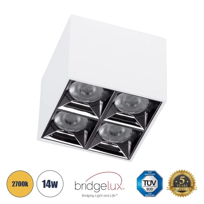LUMINAR 60335 Downlight Σποτ LED 14W 1890lm 36° AC 220-240V IP20 Θερμό Λευκό 2700K - Osram SMD Chip & TÜV SÜD Driver - Λευκό Ματ - Μ8.2 x Π8.2 x Υ6.6cm - 5 Χρόνια Εγγύηση LUMINAR 60335 Downlight Σποτ LED 14W 1890lm 36° AC 220-240V IP20 Θερμό Λευκό 2700K - Osram SMD Chip & TÜV SÜD Driver - Λευκό Ματ - Μ8.2 x Π8.2 x Υ6.6cm - 5 Χρόνια Εγγύηση
