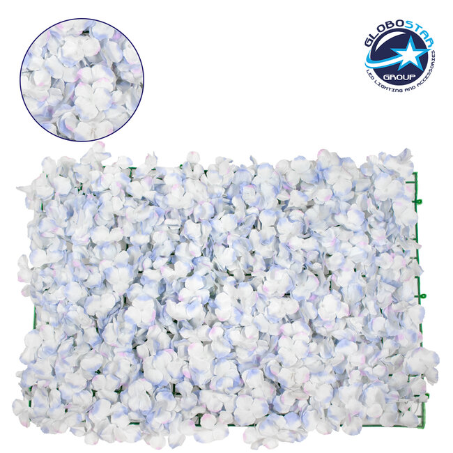 78321 Συνθετικό Πάνελ Λουλουδιών - Κάθετος Κήπος Άγρια Ορτανσία Γαλάζιο/Λευκό Μ60 x Υ40 x Π5cm