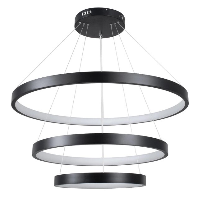 kelvo® NEMESIS KLV-101-0220 Κρεμαστό Φωτιστικό Οροφής LED 120W 12000lm 180° AC 220-240V IP20 Ρυθμιζόμενο Λευκό CCT με Χειριστήριο από 2700K έως 6000K Dimmable - Lumileds SMD Chip - Μαύρο Ματ - Μ80 x Π80 x Υ80cm - 3 Χρόνια Εγγύηση