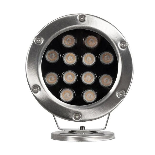 UNDERWATERJERRY 999-0271 Υποβρύχιο Επιφανειακό Σποτ για Σιντριβάνια/Πισίνες LED 12W 1080lm 30° DC 24V Αδιάβροχο IP68 Θερμό Λευκό 2700K Dimmable - Bridgelux SMD Chip - Ανοξείδωτο Ατσάλι 304 - Μ14.5 x Π9.5 x Υ17cm - 3 Χρόνια Εγγύηση - 3