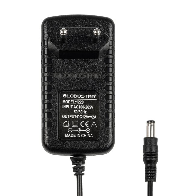 VOLTIX GLB-107-0002 Τροφοδοτικό/Μετασχηματιστής Class II SELV 24W 2A AC 220-240V σε DC 12V IP20 - Μαύρο Ματ - Μ8 x Π4.2 x Υ2.8cm - 3 Χρόνια Εγγύηση - 6
