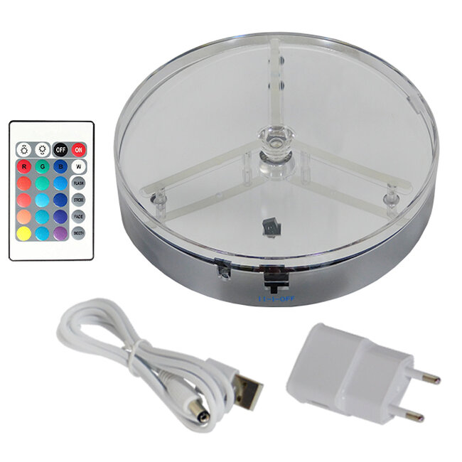Διακοσμητική Επιτραπέζια Επαναφορτιζόμενη Βάση LED RGB Με Χειριστήριο  06010