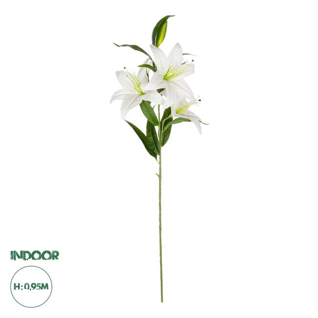 Artificial Garden WHITE LILY BRANCH 21312 Τεχνητό Διακοσμητικό Κλαδί Λευκό Κρίνο Y95cm