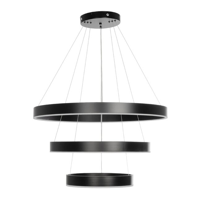 kelvo® VENOM KLV-101-0199 Κρεμαστό Φωτιστικό Οροφής LED 120W 12000lm 120° AC 220-240V IP20 Ρυθμιζόμενο Λευκό CCT με Χειριστήριο από 2700K έως 6000K Dimmable - Lumileds SMD Chip - Μαύρο Ματ - Μ80 x Π80 x Υ80cm - 3 Χρόνια Εγγύηση - 4