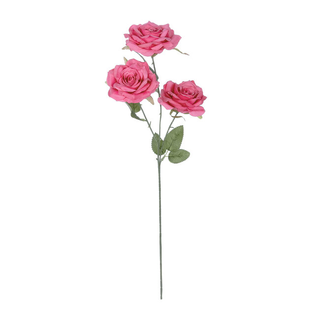 Artificial Garden  HOT PINK ROSE BRANCH 21135 Τεχνητό Διακοσμητικό Κλαδί Τριαντάφυλλο Έντονο Ροζ Y85cm - 2