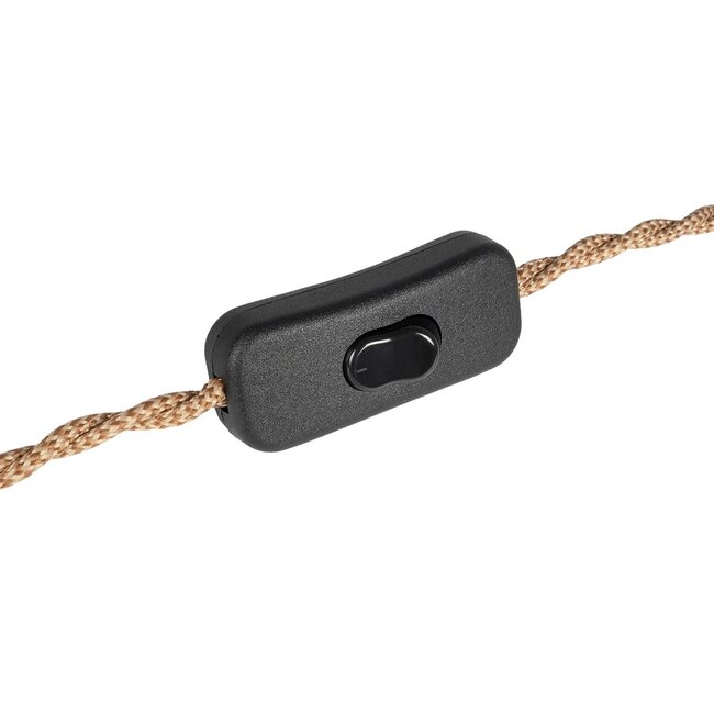  WHIP 77672 Μοντέρνο DIY Πλεκτό Καλώδιο με Ντουί 1 x E27, Διακόπτη On/Off & Πρίζα AC 220-240V IP20 - Καφέ & Μαύρο - Μ150 x Π2.7 x Υ1.9cm - 3