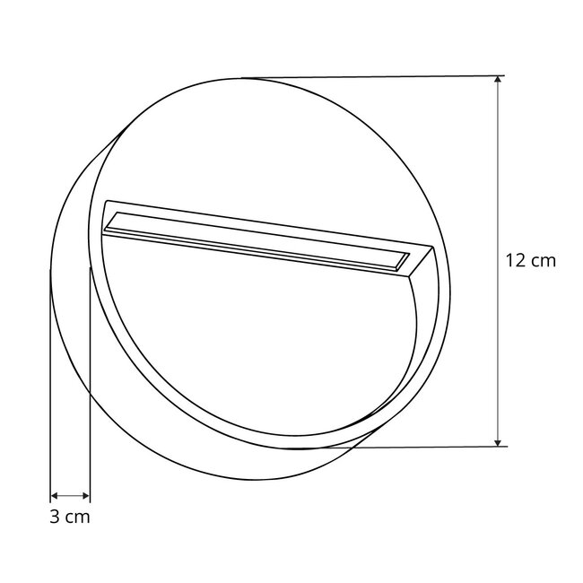 STEPINI GLB-103-0034 Φωτιστικό Σκαλοπατιού / Διαδρόμου LED 3W 270lm 45° AC 220-240V Αδιάβροχο IP65 Θερμό Λευκό 2700K - Sanan SMD Chip - Μαύρο Ματ - Μ12 x Π3 x Υ12cm - 3 Χρόνια Εγγύηση - 5