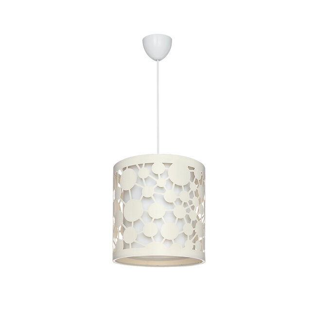 PETAL 203-0067 Μοντέρνο Κρεμαστό Φωτιστικό Καπέλο Μονόφωτο 1 x E27 IP20 Μπεζ Πλαστικό - Μ23.5 x Π23.5 x Υ76cm