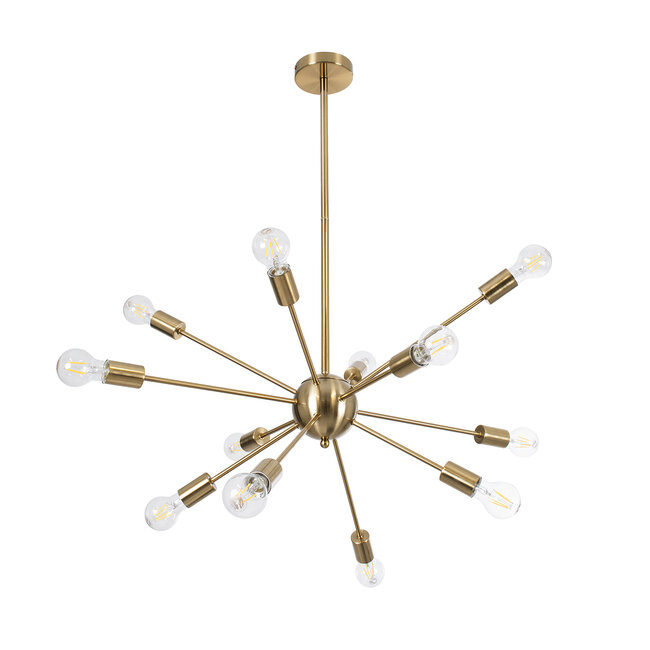 Μοντέρνο Industrial Φωτιστικό Οροφής Πολύφωτο Χρυσό Μεταλλικό Φ80xY78cm  MILANO GOLD 01485