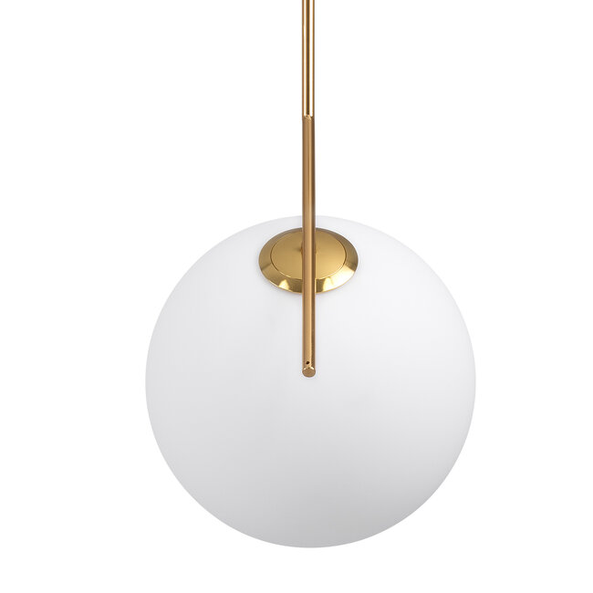 MONROE 00956 Μοντέρνο Κρεμαστό Φωτιστικό Οροφής Μονόφωτο Χρυσό - Λευκό Μεταλλικό Μπάλα Φ30 x Υ75cm - 7