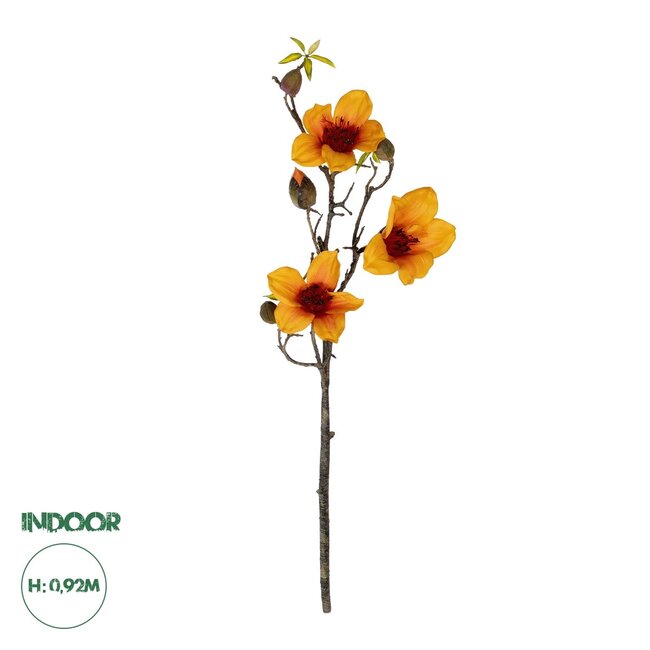 Artificial Garden ORANGE KAPOK BRANCH 21331 Τεχνητό Διακοσμητικό Κλαδί Πορτοκαλί Καποκ Y92cm