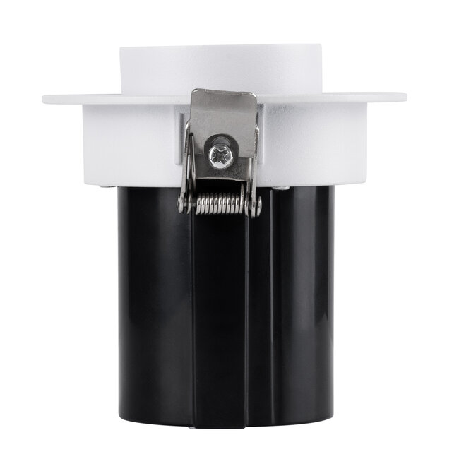 VIRGO-S 60302 Χωνευτό LED Spot Downlight TrimLess Φ9cm 7W 910lm 36° AC 220-240V IP20 Φ9cm x Υ9cm - Στρόγγυλο - Λευκό με Μαύρο Κάτοπτρο - Φυσικό Λευκό 4500K - Bridgelux COB - 5 Years Warranty - 5