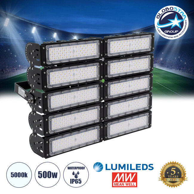 GOLIATH 90104 LED Προβολέας Γηπέδου - Φωτιστικό Tunnel 500W 80000LM 75°*135° AC 100-277V IP65 -  Ψυχρό Λευκό 5000K - MeanWell Driver & LumiLEDs Chip - 5 Years Warranty
